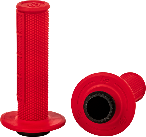 Fire Power Control Mx Lock-On Grips Red Half Waffle 24-0205