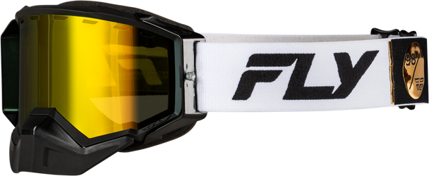 Fly Racing Zone Elite Snw Goggle Wht/Blk W/Plrzd Yellow Lens 37-4105