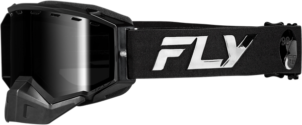 Fly Racing Zone Elite Snw Goggle Blk/Blk W/Blk Mir/Plrzd Smoke Lens 37-4108