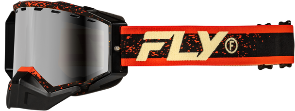Fly Racing Zone Snow Goggle Blk/Red/Cream W/Red Mirror/Amber Lens 37-50282