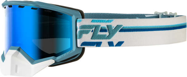 Fly Racing Focus Snow Goggle Whte/Blue W/Blue Mirror/Blue Lens 37-50090