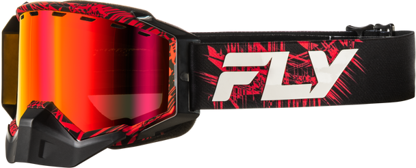 Fly Racing Zone Snow Goggle Red/Blk W/Red Mirror/Amber Lens 37-50387