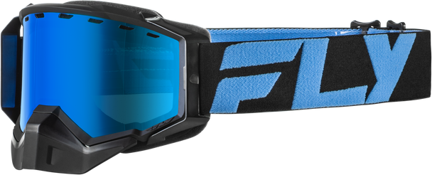 Fly Racing Zone Snow Goggle Blk/Blu W/Sky Blue Mir/Blue Lens 37-50385
