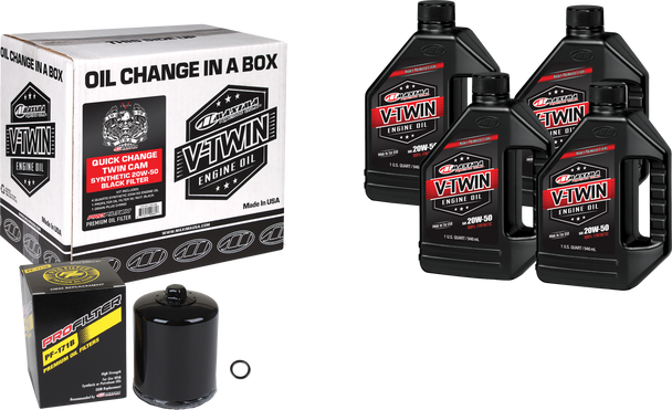 Maxima V-Twin Syn Quick Change Kit Tc Black Filer 90-119014Pb