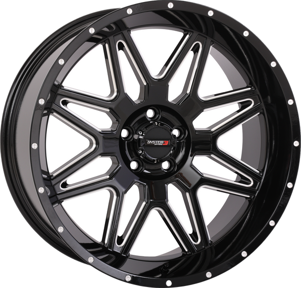 System 3 St7 Wheel 20X9 5+4 (0Mm) 5/4.5 Gloss Black Milled 20S3-7455