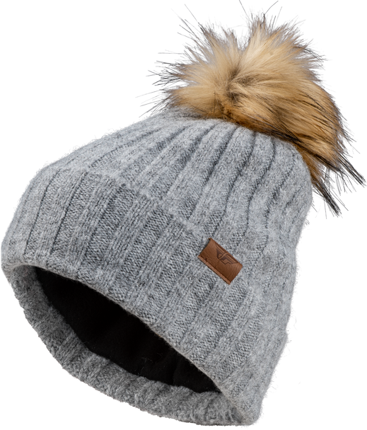 Fly Racing Fly Women'S Snow Pom Beanie Heather Grey 22-3252 Grey