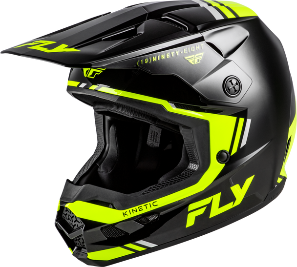 Fly Racing Kinetic Verdict Helmet Black/Hi-Vis/Grey Xl 73-8723X