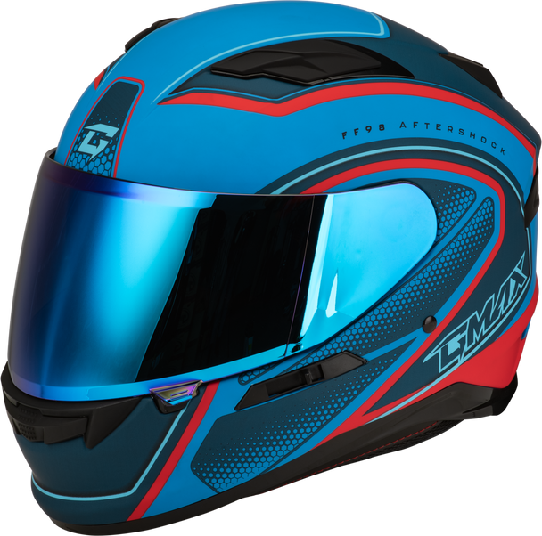 Gmax Ff-98 Aftershock Helmet Matte Blue/Red Lg F19841006-Dot