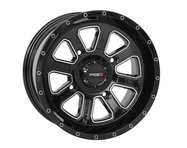 System 3 St4 Wheel 14X7 4+3 (+10Mm) 4/137 Gloss Black/Machined 14S3-4137