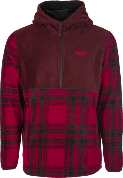Fly Racing Fly Half Zip Pullover Hoodie Red Plaid Xl 354-0022X