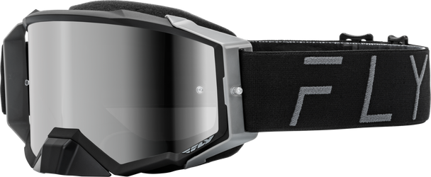 Fly Racing Zone Pro Goggle Black/Grey W/ Black Mirror/Smoke Lens 37-51908
