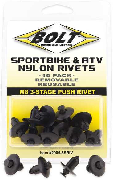 Bolt M8 Three Stage Push Rivet Kit 10/Pk 2005-8Sriv