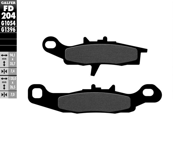 Galfer Brake Pads Semi Metallic Fd204G1054 Fd204G1054