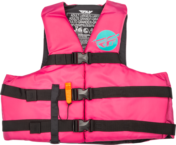 Fly Racing Nylon Flotation Vest Neon Pink/Teal Lg/Xl 221-30414L