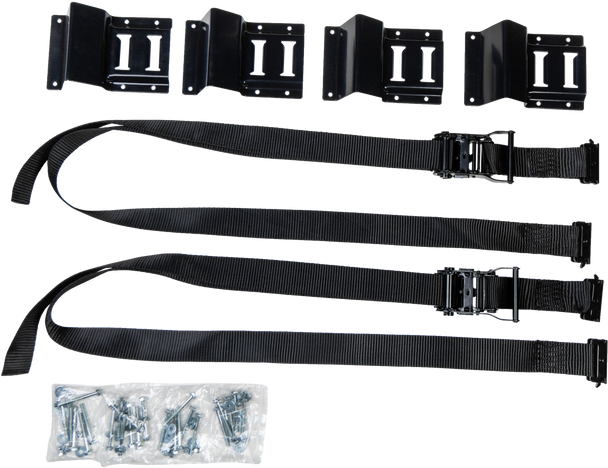Fire Power Wheel Chock And Strap Kit Black 2Pcs 29-14003