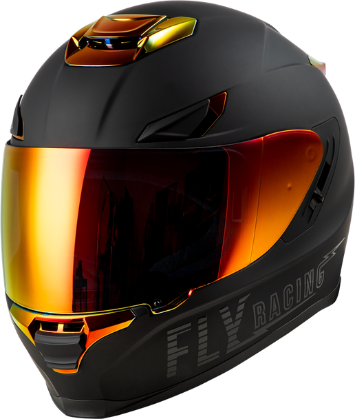 Fly Racing Sentinel Recon Helmet Matte Black/Fire Chrome Sm 73-8427S