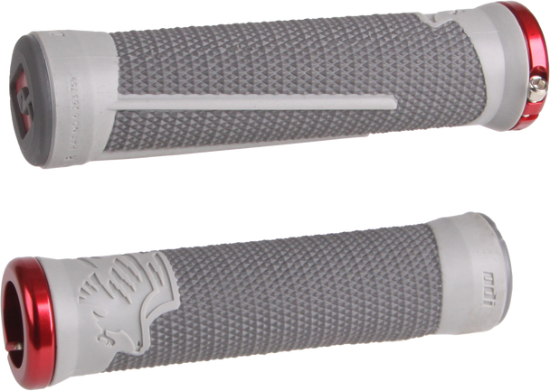 Odi Ag-2 Mtb/Bmx Grips Graphite/Cool Grey W/Red D35A2Hg-R