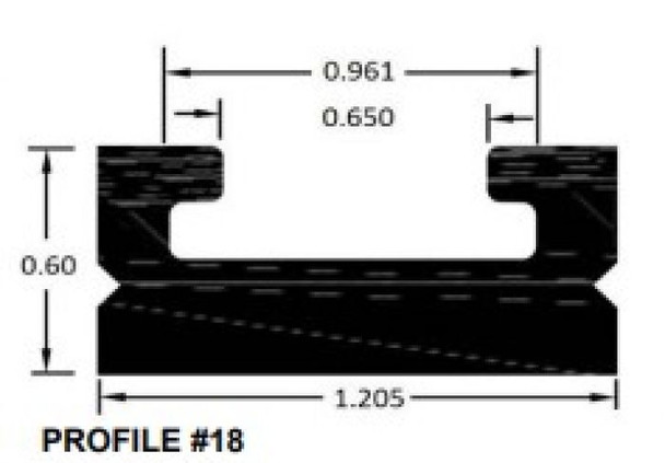 Spi Slide Profile 18 Black 52 1/4" 616-56-80
