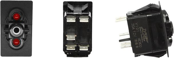 Xtc Power Products Dash Switch Body Single Acc Red/Red Sw11-Rr000000