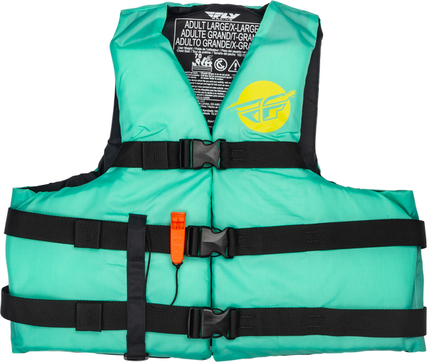 Fly Racing Nylon Flotation Vest Seafoam Green/Yellow Sm/Md 221-30412S