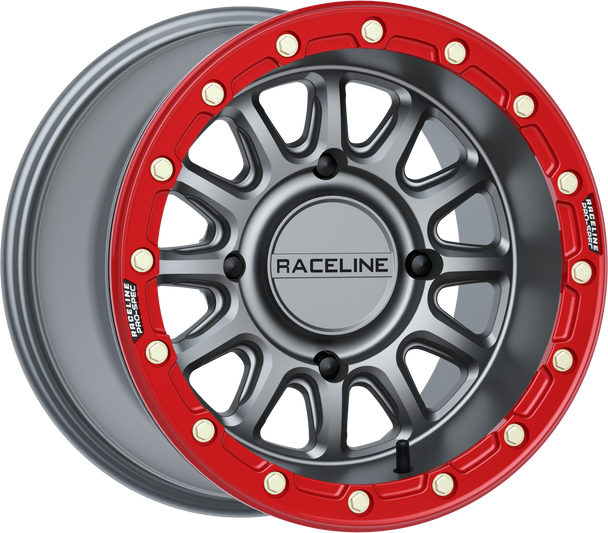Raceline Alpha Wheel 4/156 Gunmetal/Red 15X7 (+10Mm) A14Gr-57056+10