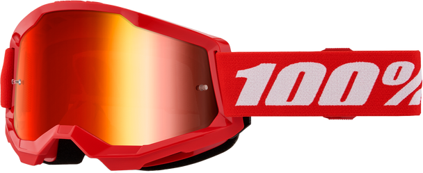 100% Strata 2 Junior Goggle Red Mirror Red Lens 50032-00012