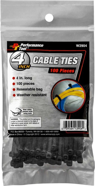 Performance Tool Cable Tie 4" 100/Pack W2904