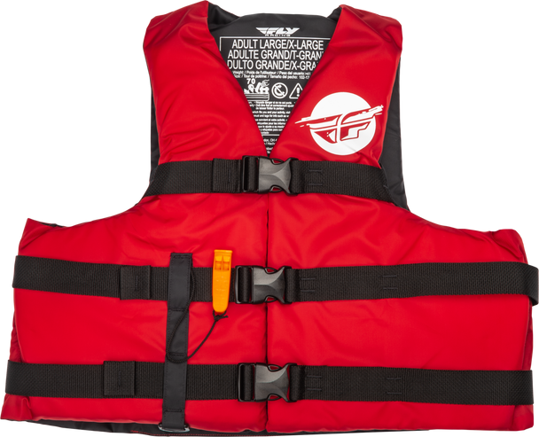 Fly Racing Nylon Flotation Vest Red/White Xs 221-30413Xs