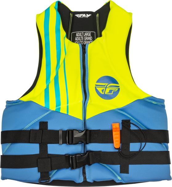 Fly Racing Neoprene Flotation Vest Blue/Hi-Vis/Teal Lg 221-30401L