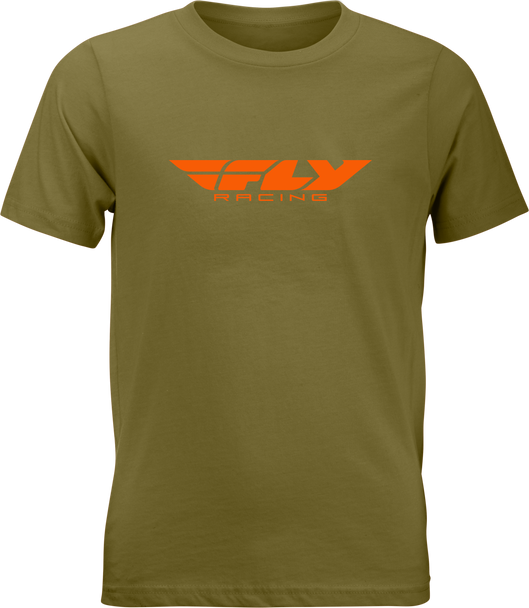 Fly Racing Youth Fly Corporate Tee Olive/Orange Ym 352-0676Ym