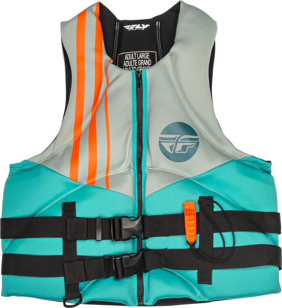 Fly Racing Neoprene Flotation Vest Teal/Grey/Orange Lg 221-30403L