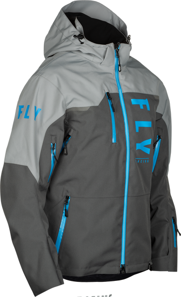 Fly Racing Carbon Jacket Grey/Blue Lg 470-5207L