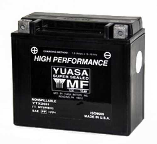 Yuasa Battery Yuasa Ytx20H Factory Activated Maintenance Free 12 Volt Batt Yuam72Rbh