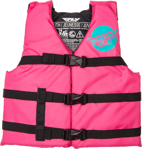 Fly Racing Youth Flotation Vest Neon Pink/Teal 221-30330