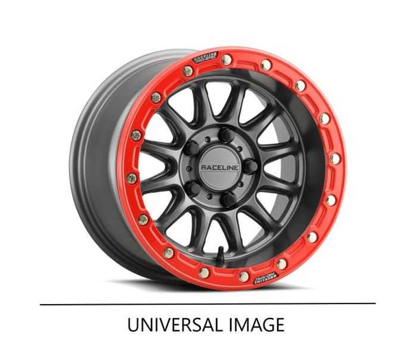 Raceline Wheels Raceline Alpha Gunmetal W/Red Ring 15X7 4X156 +10 A14Gr-57056+10
