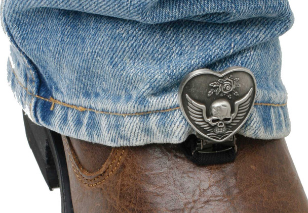 Ryder Clips Clips For Stirrup/Strap Boots Heart/Skull Hss-Fc