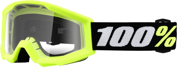 100% Strata Mini Goggle Yellow Clear Lens 50033-00006