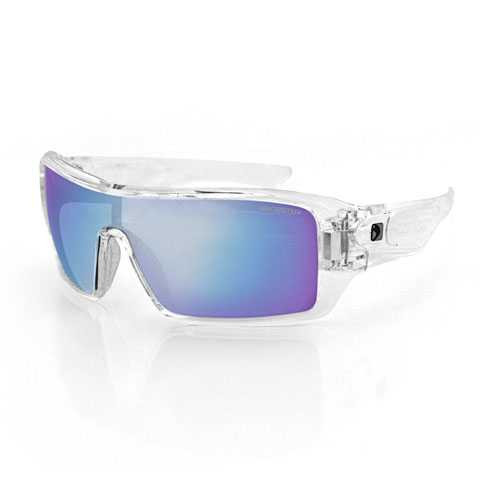Bobster Paragon Sunglass Clear Frame Anti-Fog Smoked Cyan Mirror Epar002