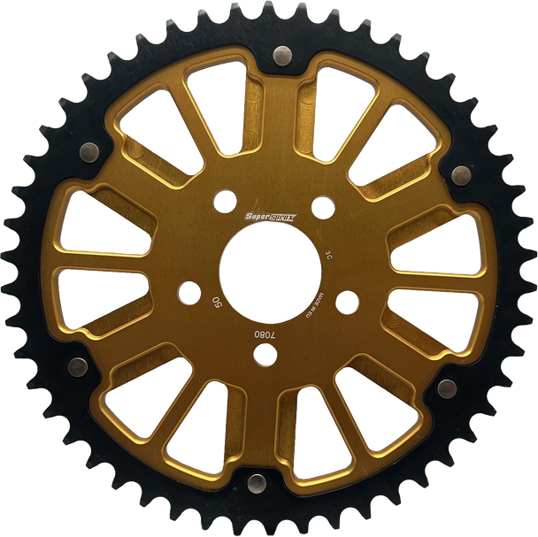 Supersprox Stealth 51T Rear Sprocket Gld Alum Car  Blk Steel Teeth Rst-7080:51-Gld