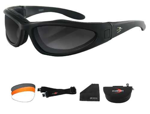 Bobster Low Rider Ii Convertible Black Frame 3 Sets Of Lenses Elr201