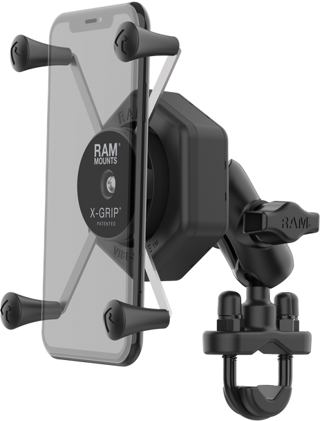 Ram X-Grip Vibe-Safe L Phone Mount With U-Bolt Base Short Ram-B-149Z-A-Un10462