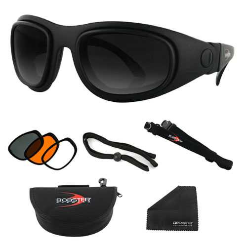 Bobster Sport & Street 2 Convertible Black Frame 3 Lenses Bssa201Ac