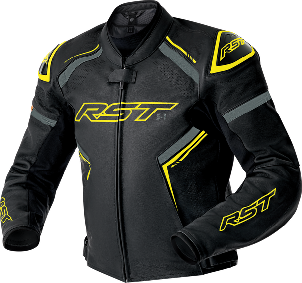 Rst S1 D3O Leather Jacket Blk/Gry/Flo Yel Xl 103605F.Yel-46