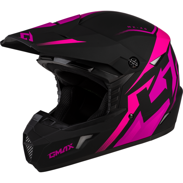 Gmax Mx-46 Compound Helmet Matte Black/Pink 2X D3464348