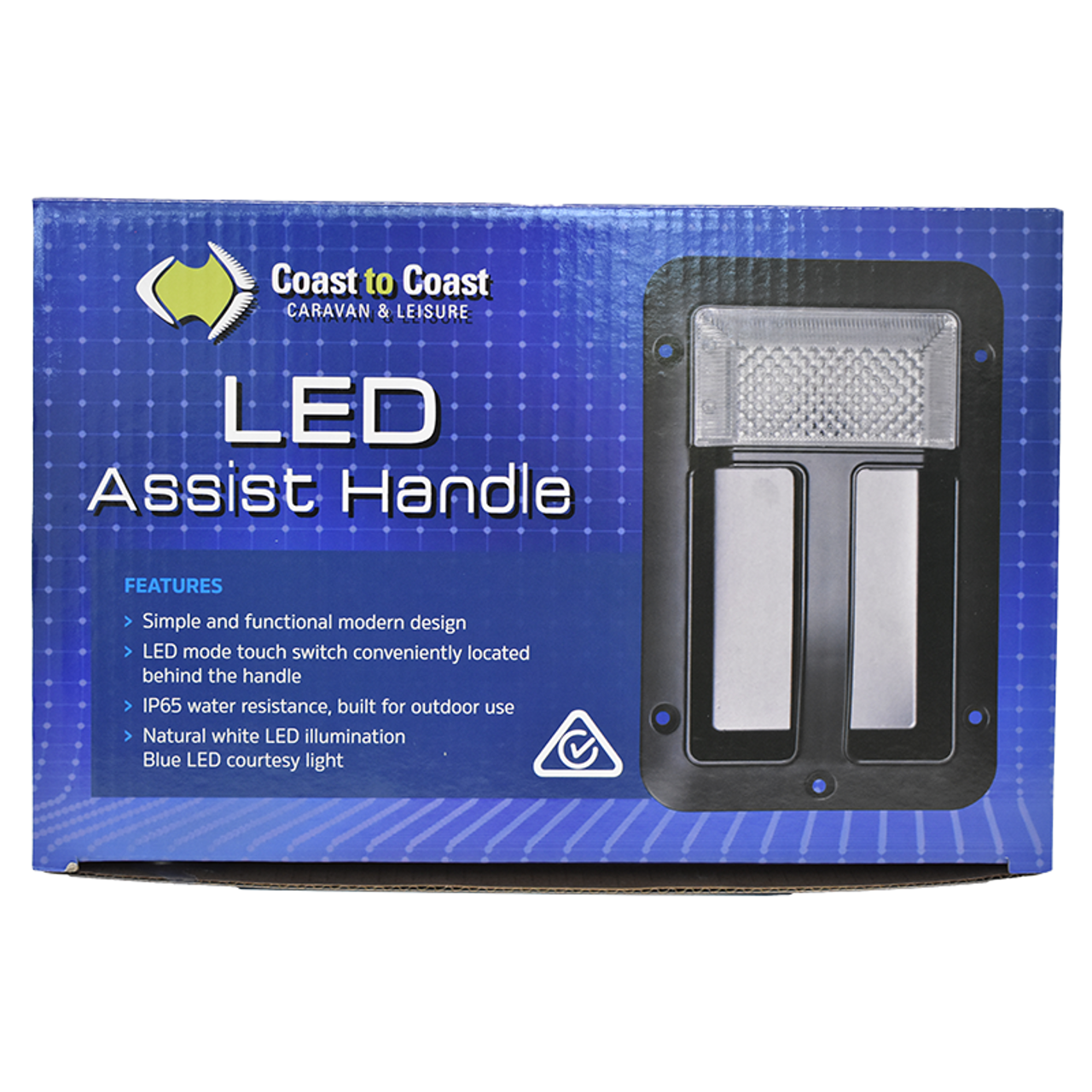 Assist Handle W/ 12V Led Light. Black Abs. | 500-01062