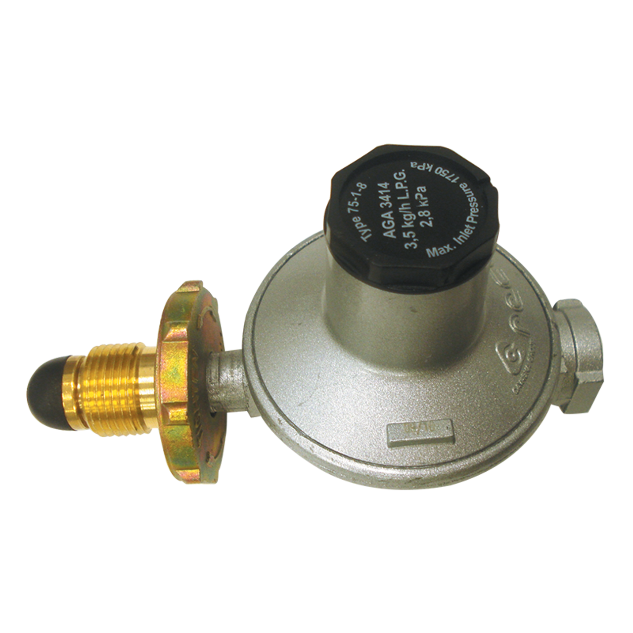 Gas Regulator 3.5Kg Lpg Single Stage to suit Gas Fridge. 6060411. | 550-00302