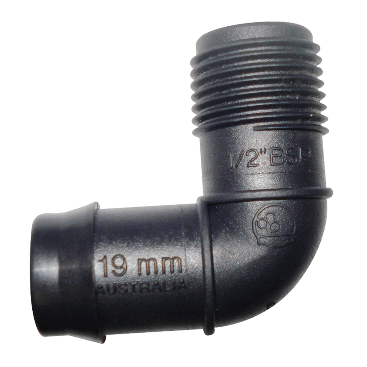 Threaded Elbow 19mm Barbed X 1/2" Bsp Male. Ebm1915 | 800-02364