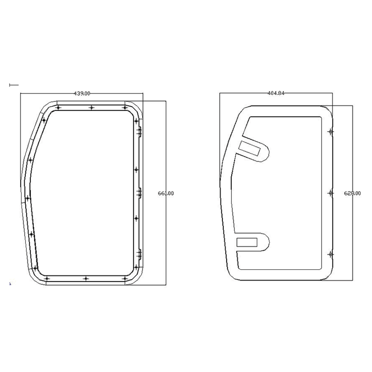 Coast White Access Door 7 Tunnel Boot Road Side - Dimensions of door and frame | 600-00014