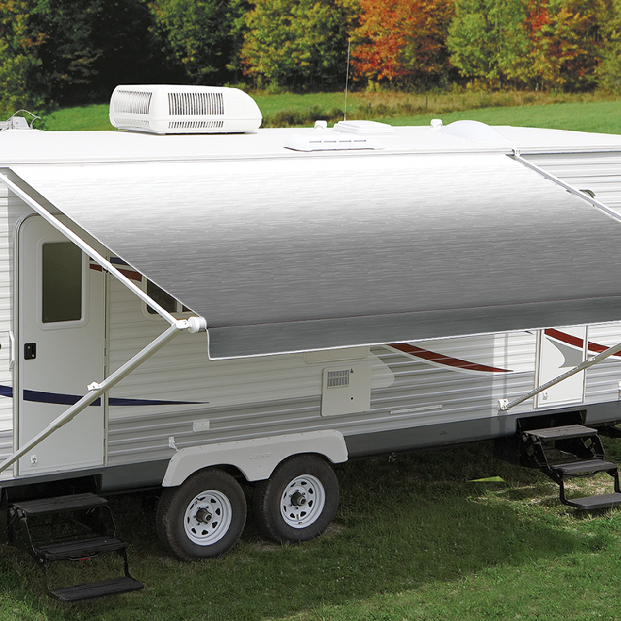 Carefree 13ft LED Silver Shale Fade Roll Out Awning (No Arms)