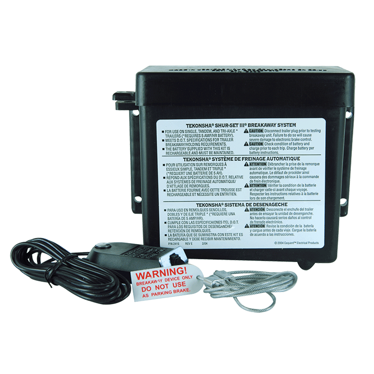 Tekonsha Shur-Set Iii Breakaway Kit (Battery,Case & Switch). 20005 | 350-01260